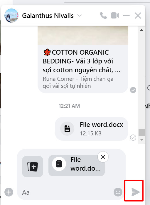 Cách gửi file word qua messenger 9