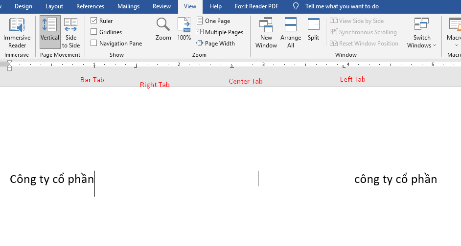 c&aacute;ch tạo tab trong word 4