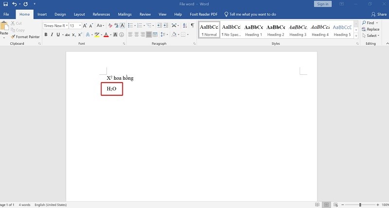 c&aacute;ch viết số mũ trong word 4