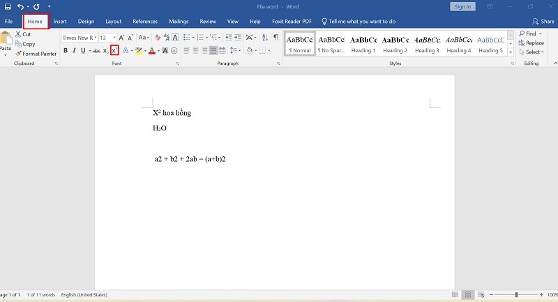 c&aacute;ch viết số mũ trong word 6