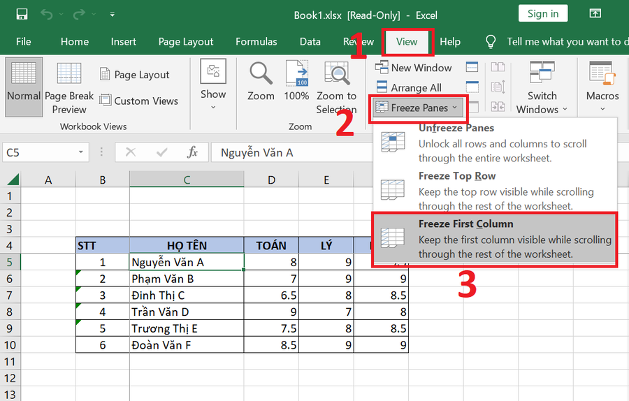 cach-ghim-cot-trong-excel-1
