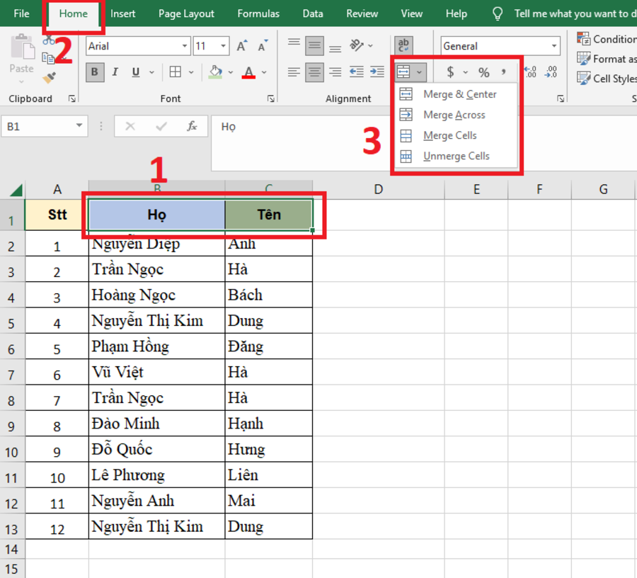 cach-tach-o-trong-excel-1